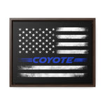 American Flag Coyote Premium Gallery Wrap Canvas (Blue) - 5ohNation