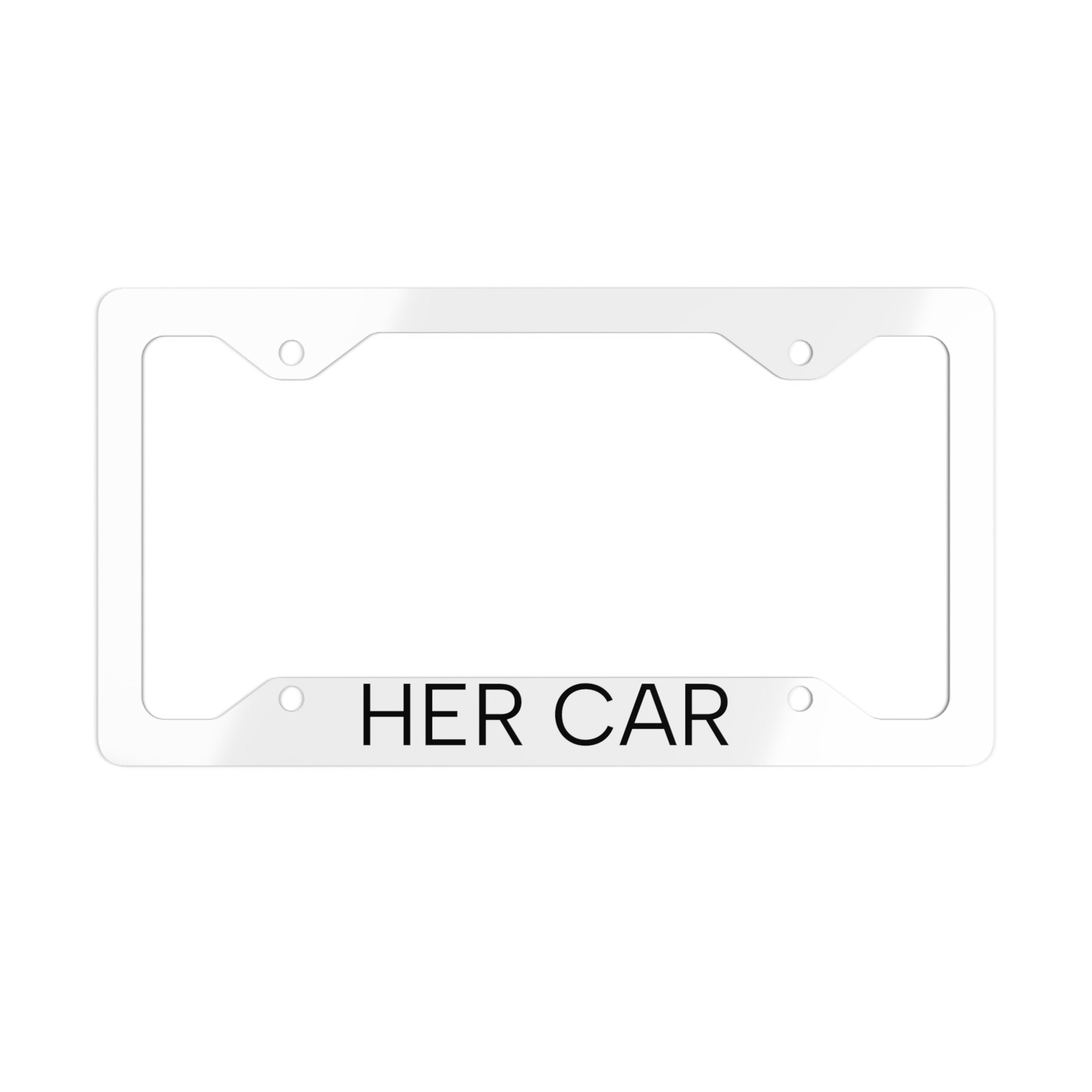 "HER CAR" Metal License Plate Frame