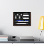 American Flag Coyote Premium Gallery Wrap Canvas (Blue) - 5ohNation