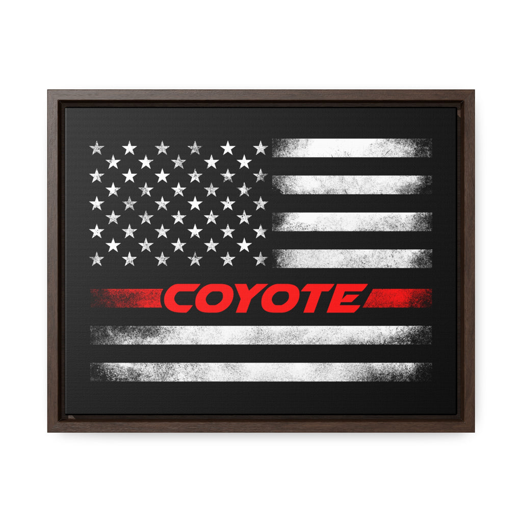 American Flag Coyote Premium Gallery Wrap Canvas (Red) - 5ohNation