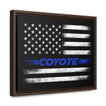 American Flag Coyote Premium Gallery Wrap Canvas (Blue) - 5ohNation