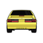 87-93 Yellow Hatchback Sticker (Rear) - 5ohNation