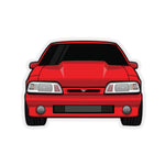 87-93 Foxbody Red Sticker (Front) - 5ohNation