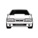 87-93 Foxbody White Sticker (Front) - 5ohNation