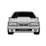 87-93 Foxbody Silver Sticker (Front) - 5ohNation