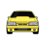87-93 Yellow Foxbody Sticker (Front) - 5ohNation
