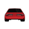 88-93 Notchback Red Sticker (Rear) - 5ohNation