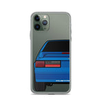 87-93 Blue Hatchback iPhone Case (Rear) - 5ohNation