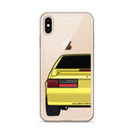 87-93 Yellow Hatchback iPhone Case (Rear) - 5ohNation
