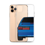 87-93 Blue Hatchback iPhone Case (Rear) - 5ohNation