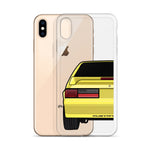 87-93 Yellow Hatchback iPhone Case (Rear) - 5ohNation