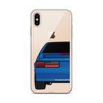87-93 Blue Hatchback iPhone Case (Rear) - 5ohNation