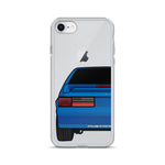 87-93 Blue Hatchback iPhone Case (Rear) - 5ohNation