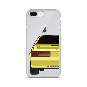87-93 Yellow Hatchback iPhone Case (Rear) - 5ohNation