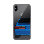 87-93 Blue Hatchback iPhone Case (Rear) - 5ohNation