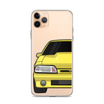 87-93 Yellow Foxbody iPhone Case (Front) - 5ohNation